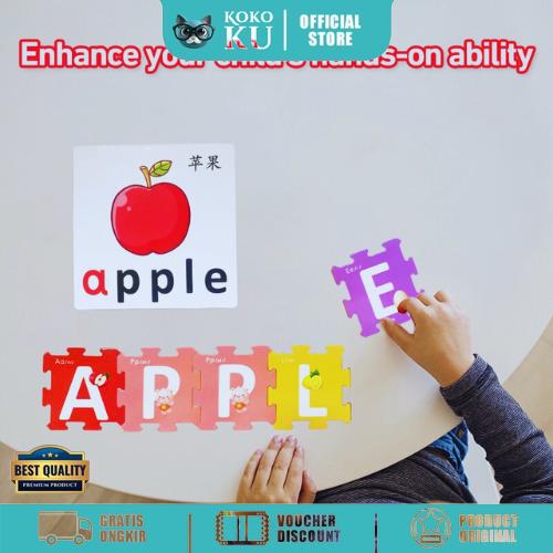 Kartu Puzzle Edukasi Anak Belajar Alfabet Bahasa Edukatif Mainan Anak Latihan Huruf Angka Hadiah Kado Ulang Tahun Toys 1