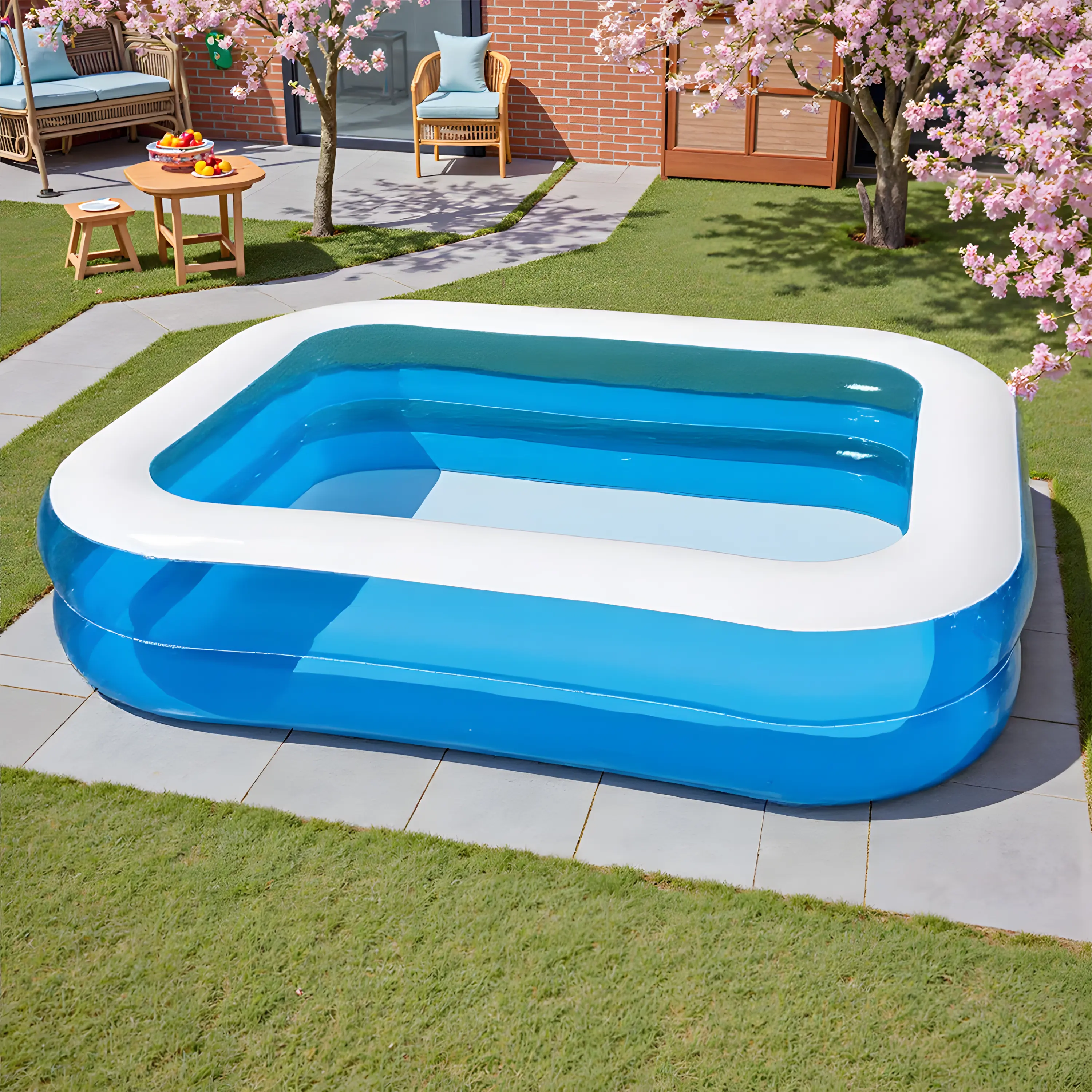Hồ bơi cho trẻ em, vật liệu PVC, chống mài mòn, thích hợp cho gia đình, bơm hơi, hồ bơi bóng đại dương cho trẻ em và trẻ em, hồ bơi tắm dày cho người lớn Cầm Tay công viên nước di động, hồ bơi giải trí gia đình swimming  pools