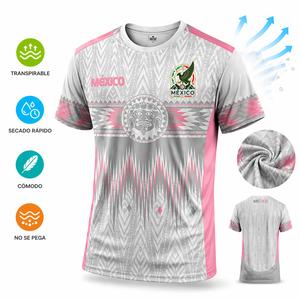 Camiseta deportiva de manga corta, edición limitada con estampado de motivos de aficionados al fútbol de estilo mexicano, modelo 2026, apta para entrenamiento al aire libre, unisex, tejido cómodo y transpirable, ideal para competiciones, entrenamiento y uso diario.