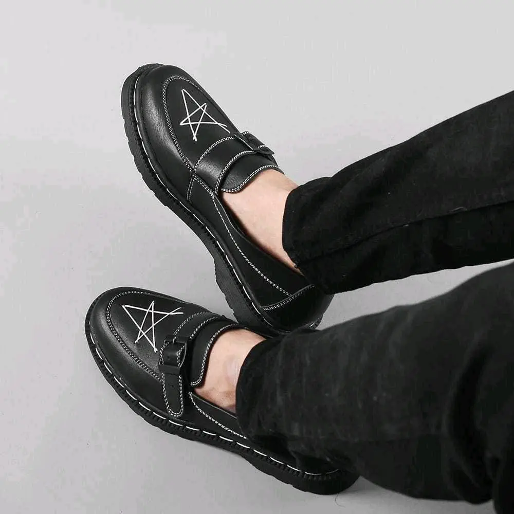 DK sepatu FORMAL pria casual penny loafers docmart kerja hitam putih Pantofel Flat Shoes