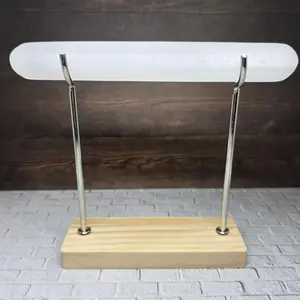 Selenite stand 1 set batu selenite & dudukan tiang crystal charging