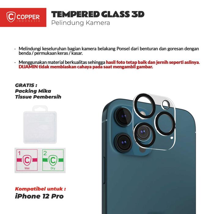 Gambar COPPER  Tempered Glass Kamera - kompatibel untuk iPhone 12 Pro dari Copper Samarinda Official Kota Samarinda Tokopedia