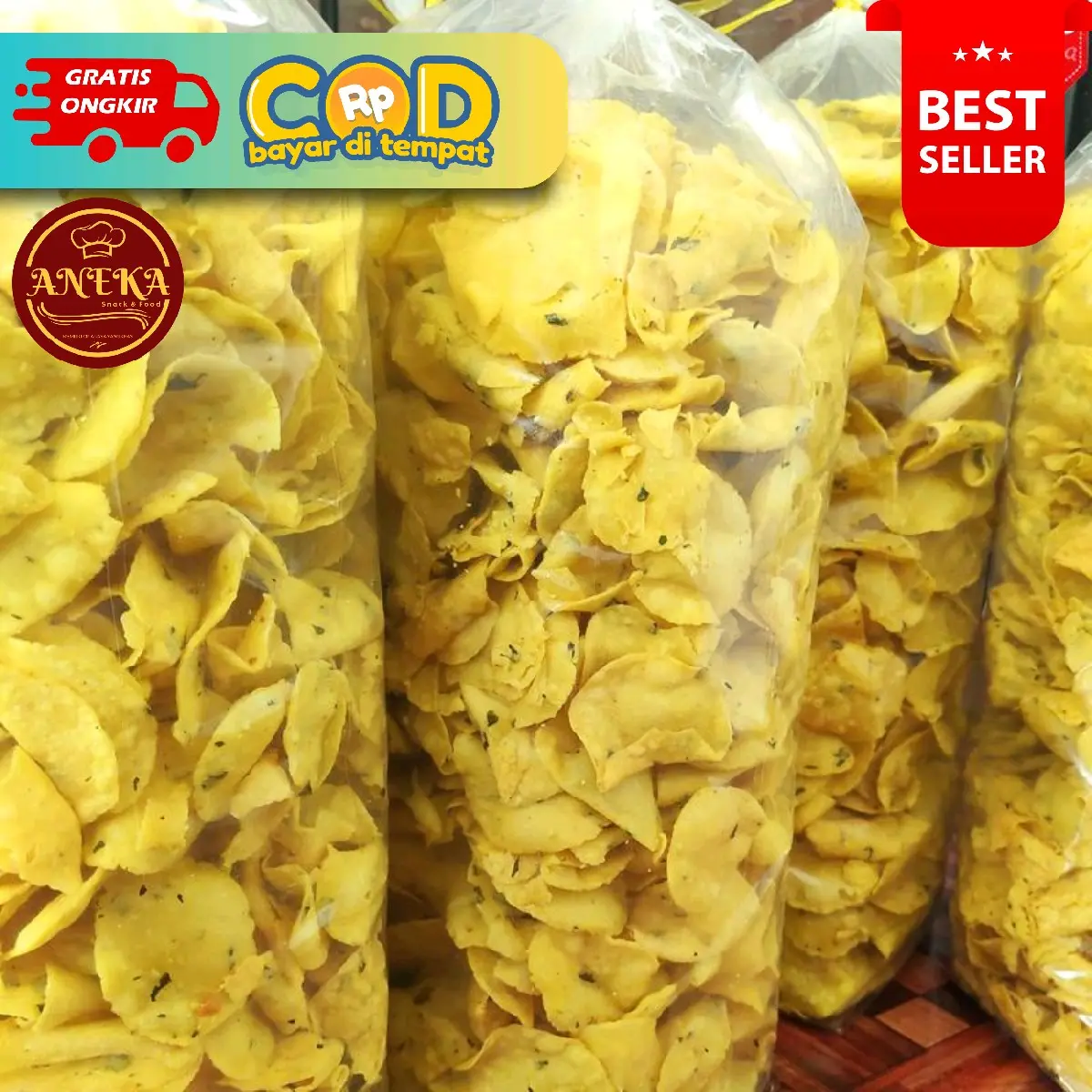 Kecimpring Singkong (Comring) 1Kg Keripik Olahan Singkong Aneka Snack Camilan Kering