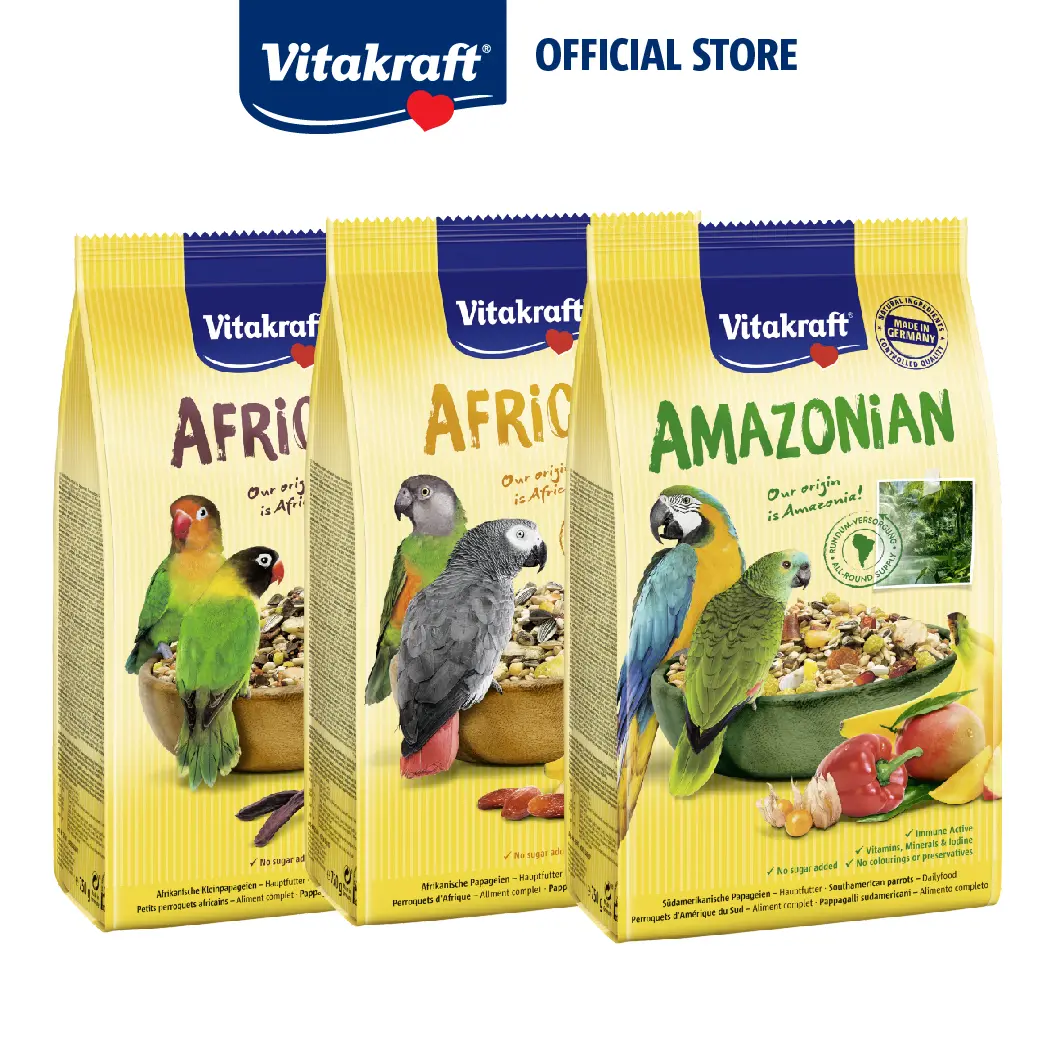 Vitakraft Bird Food 750g, African Lovebird, African Parrot, Amazonian Parrot Pet Food, Bird Feed