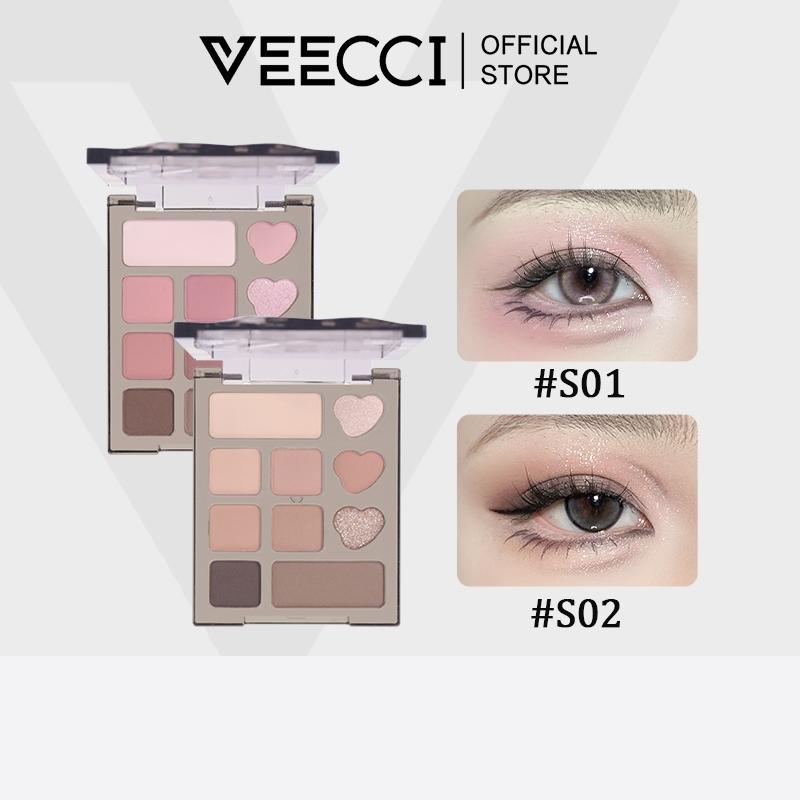 [Nganhuane] VEECCI Bảng Phấn Mắt 10 Ô Bảng Phấn Mắt Hồng Nhũ Lâu Dài Trang Năng Mịn Dễ Tán MINI 4.2g