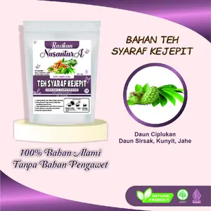 Racikan Nusantara Teh Syaraf Kejepit 100% Herbal Original isi 30tea bag Bahan Alami Tanpa Pengawet Daun Ciplukan Sirsak Kunyit Jahe
