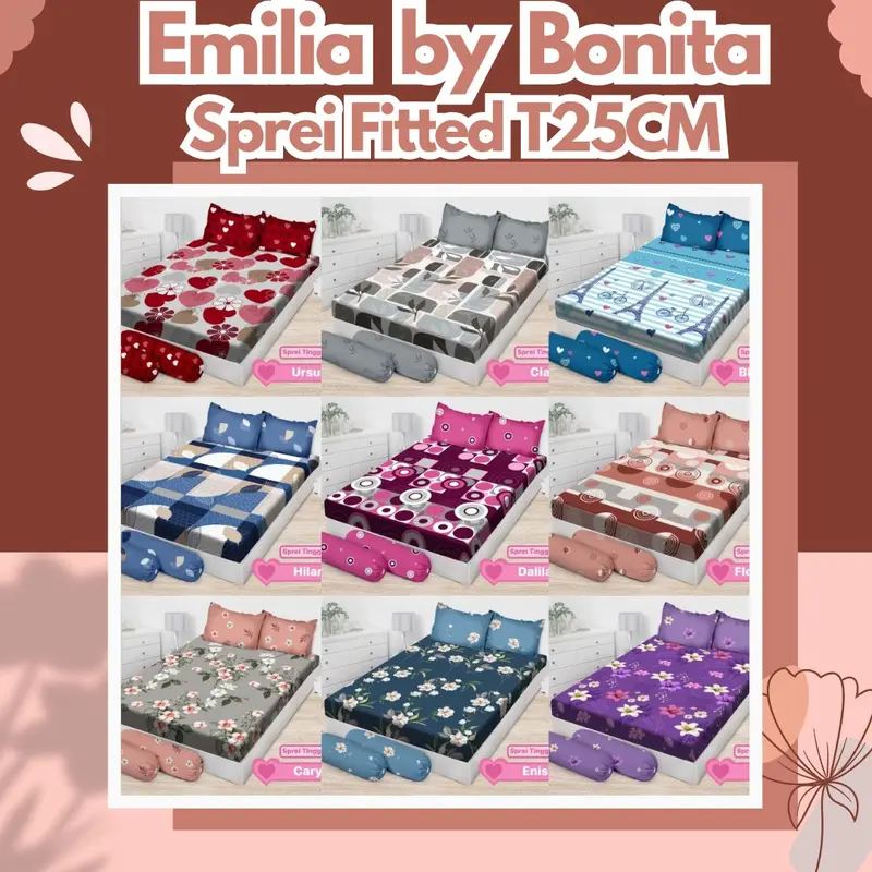 [BISA COD] EMILIA by Bonita - Sprei King (180x200) Tinggi 25 ORIGINAL [TERMURAH TERLARIS GROSIRAN] 0