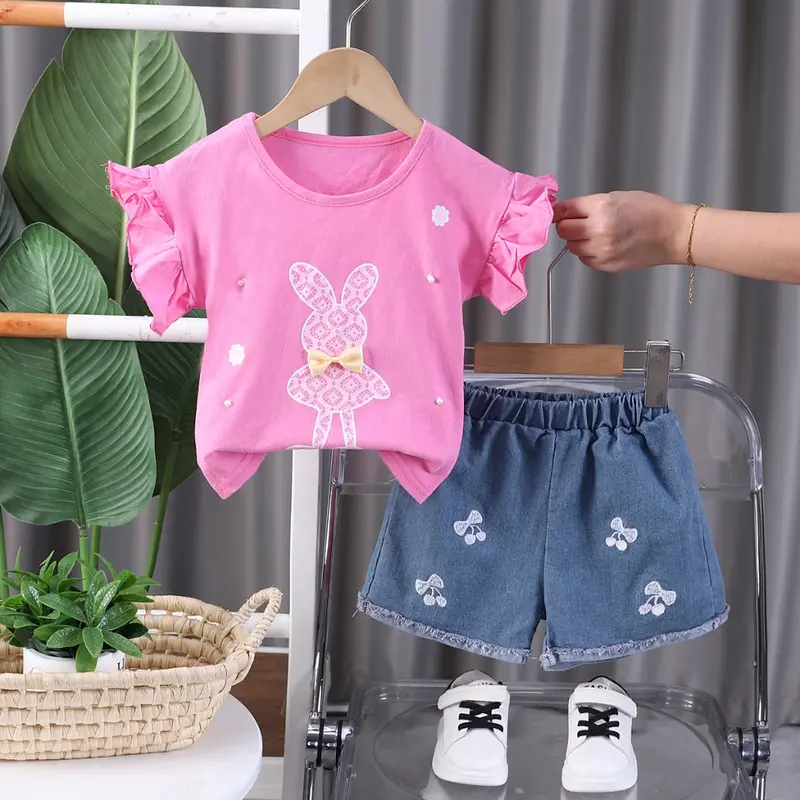 Setelan Celana Pendek Dan Kaos Anak Cewek Anak Perempuan Uisa 1-4Tahun 2
