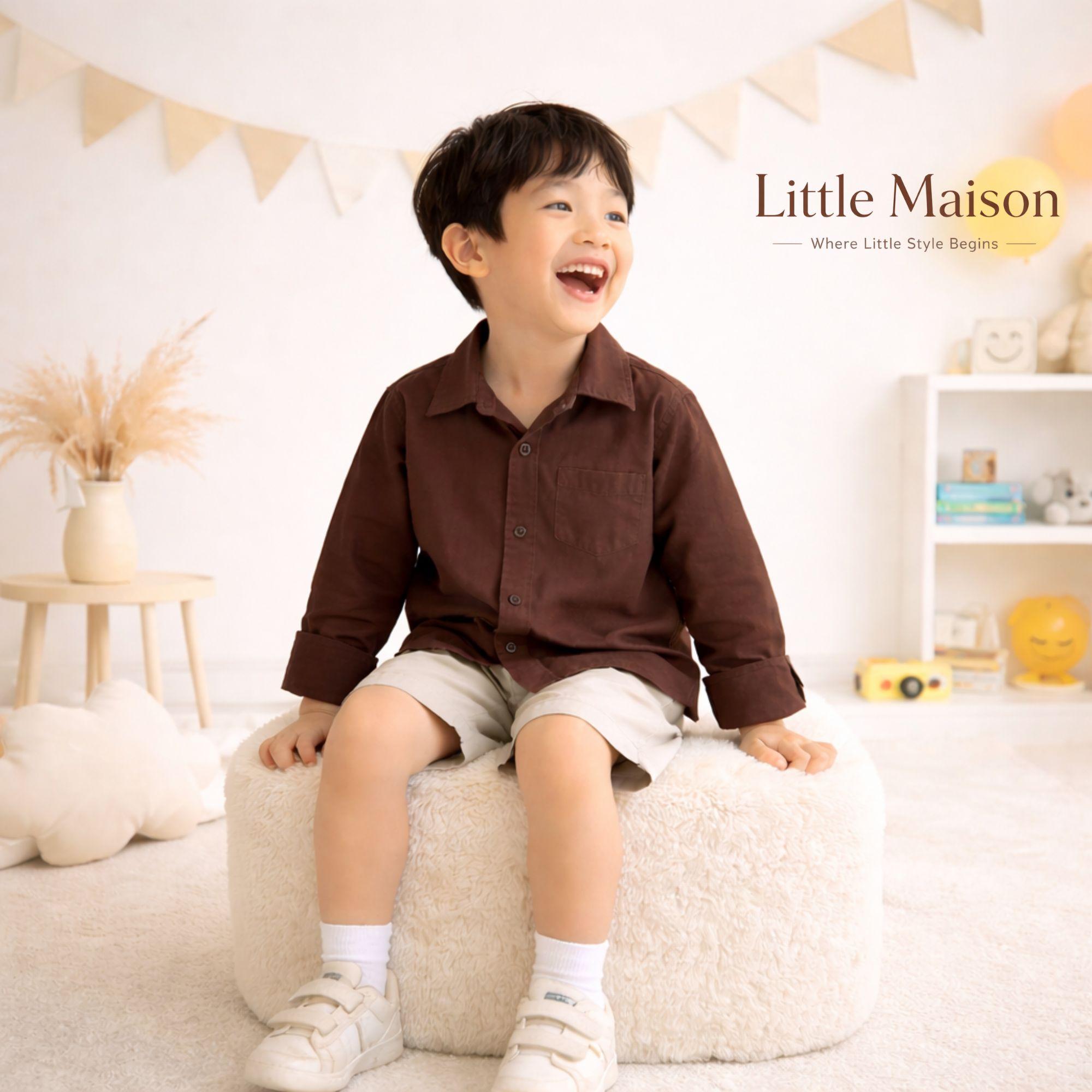 PROMO RAMADHAN CUCI GUDANG | LITTLE MAISON KEMEJA ANAK BAHAN LINEN FULL KATUN USIA 0 - 4 TAHUN SPESIAL EDITION