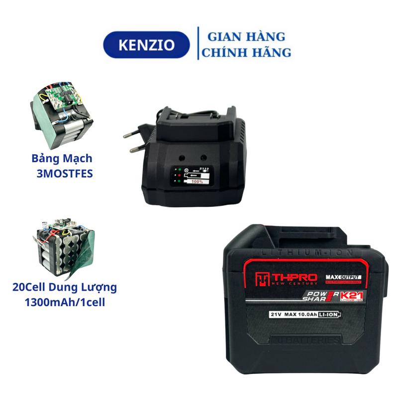 Combo Pin 20cell THRPO & Sạc Pin 20 Cell THPRO Chân Pin Phổ Thông M21 Có Đèn Báo Pin Dòng Xả Cao Mạch 3 Mosfet