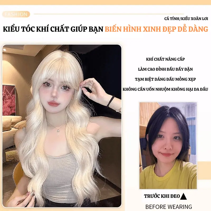 Tóc Giả Dài Bạch Kim, Nữ Hoàng 05, Dành Cho Nữ, Tóc Giả Thay Thế Tổng Hợp, Chịu Nhiệt, Thích Hợp Sử Dụng Hàng Ngày Và Tiệc Tùng, 26 "Bạch Kim tóc  giả  vàng 1
