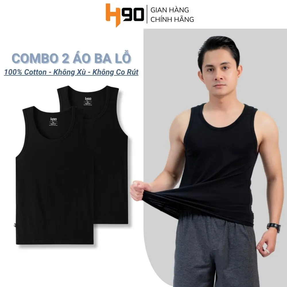 COMBO 2 Áo Ba Lỗ Nam Lót Trong H90 Chất Cotton Siêu Mềm, Co Giãn, Thấm Hút Mồ Hôi Cực Tốt BLT01 Menswear Cổ Tròn áo  lá