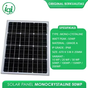 SOLAR PANEL 50 WATT / SOLAR CELL 50 W/ PANEL SURYA 50WP MONO INSCOM TERMURAH BEST SELLER