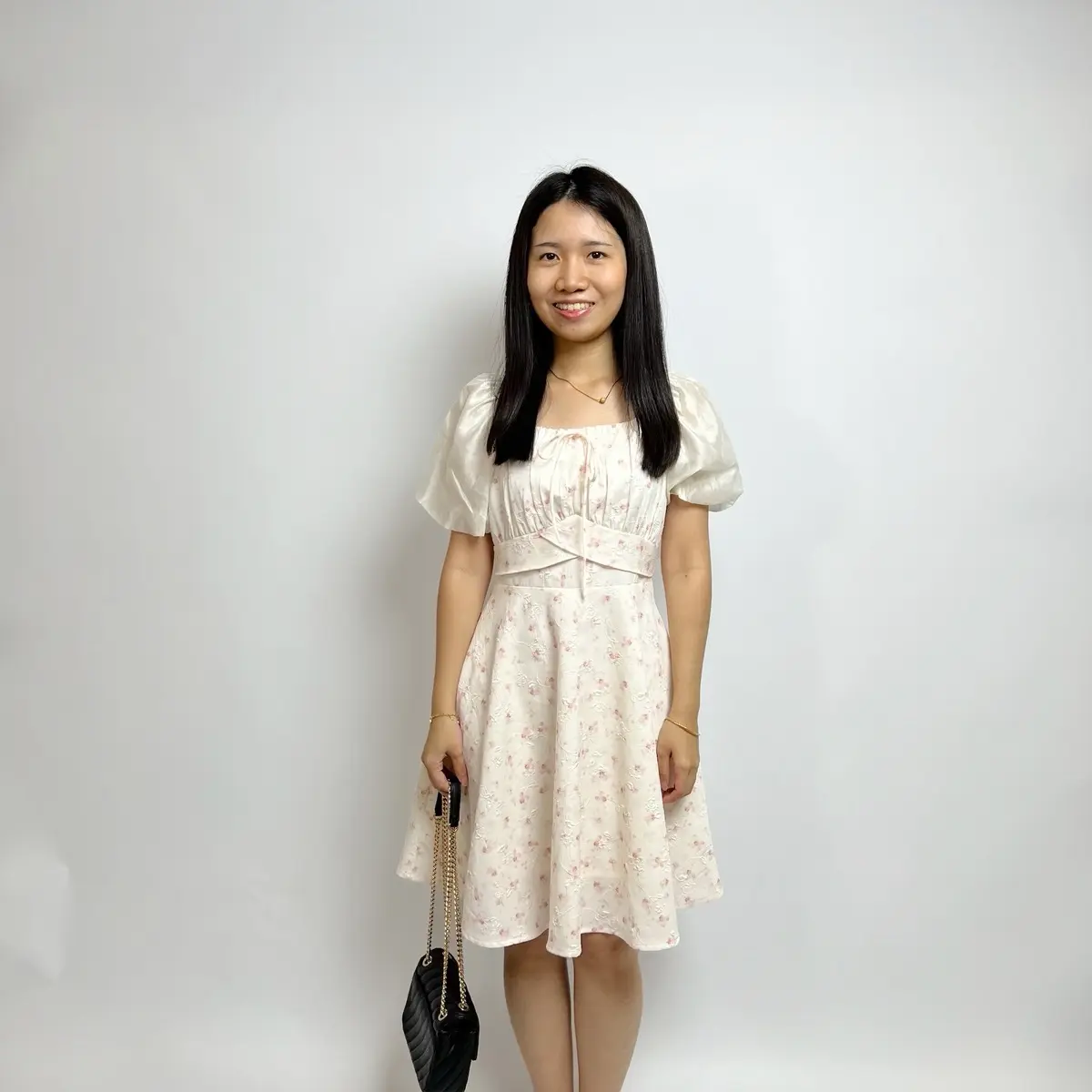 Gaun Renne Wanita Casual dengan Model Midi - Panjang