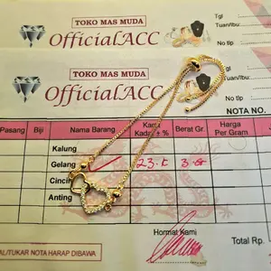 Terbaru Gelang Serut Motif Love Berlapis Mas Muda ada Surat Dari Toko