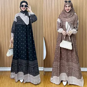GAMIS SET HIJAB VIRAL BAHAN RAYON PREMIUM SUPER ADEM Wanita Muslim Variasi Nyaman