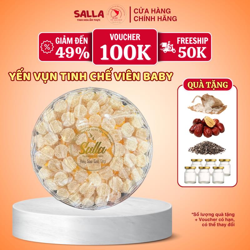 Tổ yến vụn tinh chế viên Baby SALLA - Hộp 10 gram, Hộp 50 gram, Hộp 100 gram
