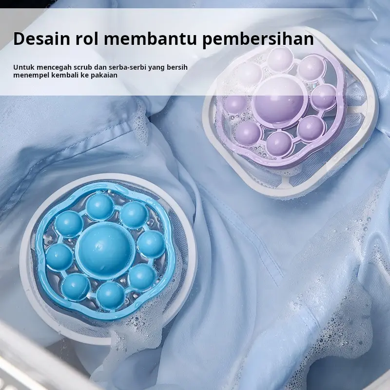 Mesin cuci tas filter apung filter serat penghilang rambut dekontaminasi bola cucian bola cuci bola cucian berbentuk bunga plum 2