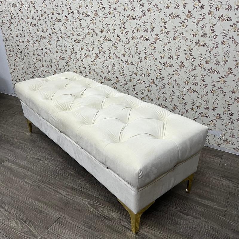 CMK velvet long stool ottoman sofa modern gold leg bench chair 4f ...
