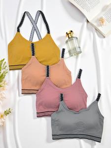 BR6045UNI 4 SUJETADORES DE Top multicolor con almohadilla en pecho para mayor comodidad.