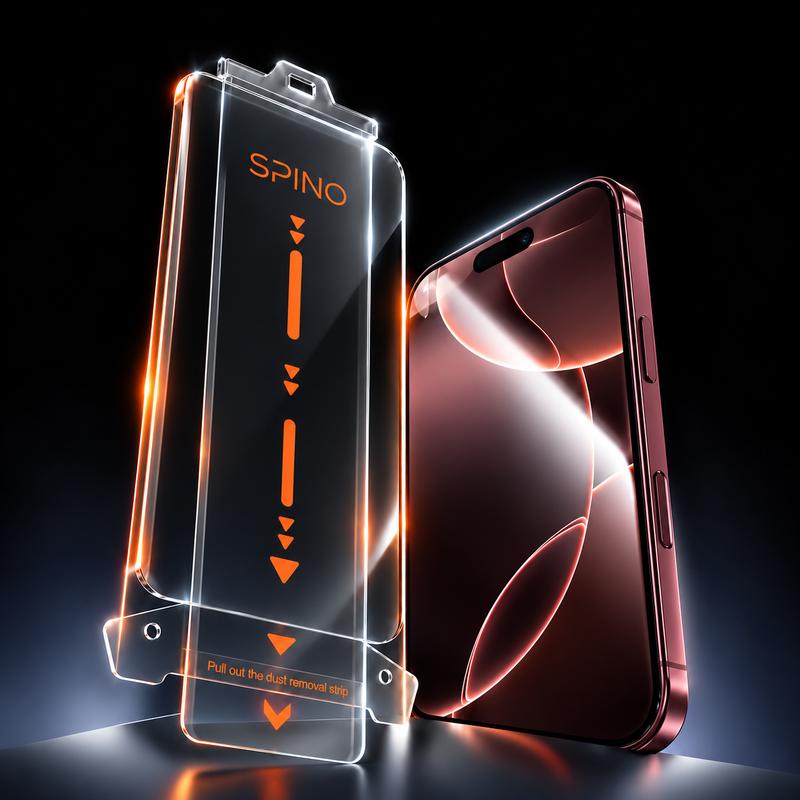 Cường lực SPINO 3D Không khung dán Trong suốt, Chống nhìn trộm, Chống nhìn trộm 360 độ, viền đen mỏng, hỗ trợ bảo vệ màn hình