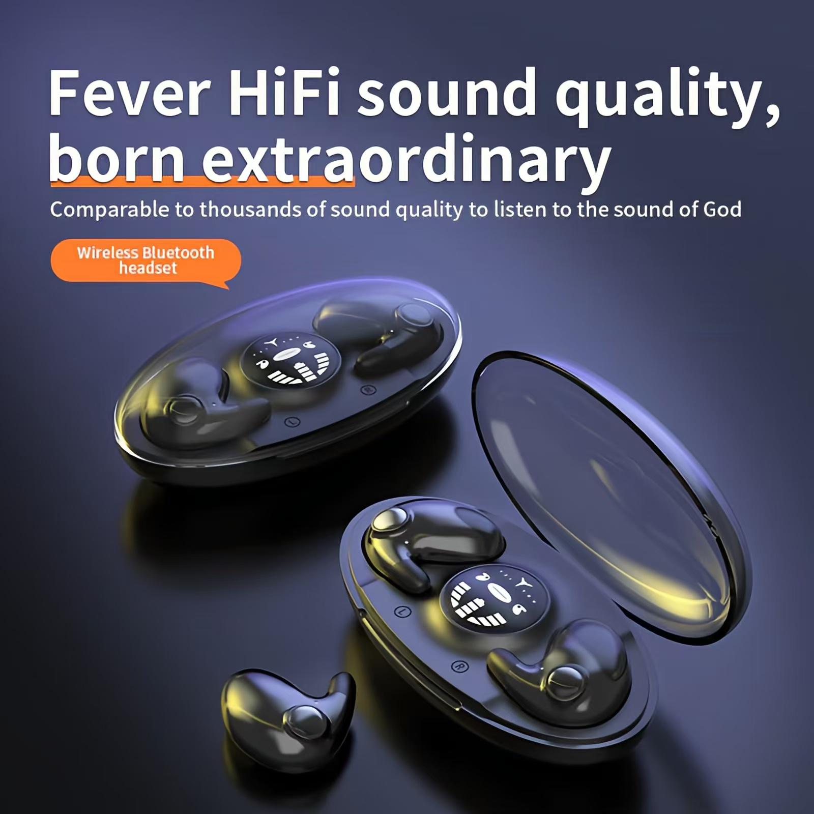 Earphone Bluetooth 5.3 Headphone Tidur Nirkabel Tidur Tak Terlihat Invisible Sleep Wireless Earphone HiFi Stereo Noise Reduction Waterproof Headphone Tidur Super Tipis