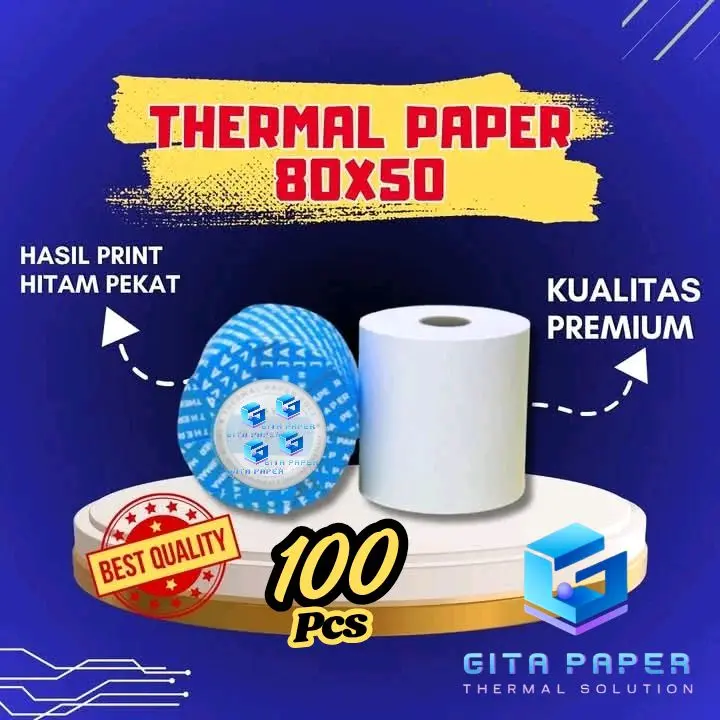 KERTAS THERMAL 58X30 57X30 57X40 57X48 80X50 80X80 CORELES HITAM PEKAT 10 PCS 50 PCS 100 PCS Struk Roll lebel 1