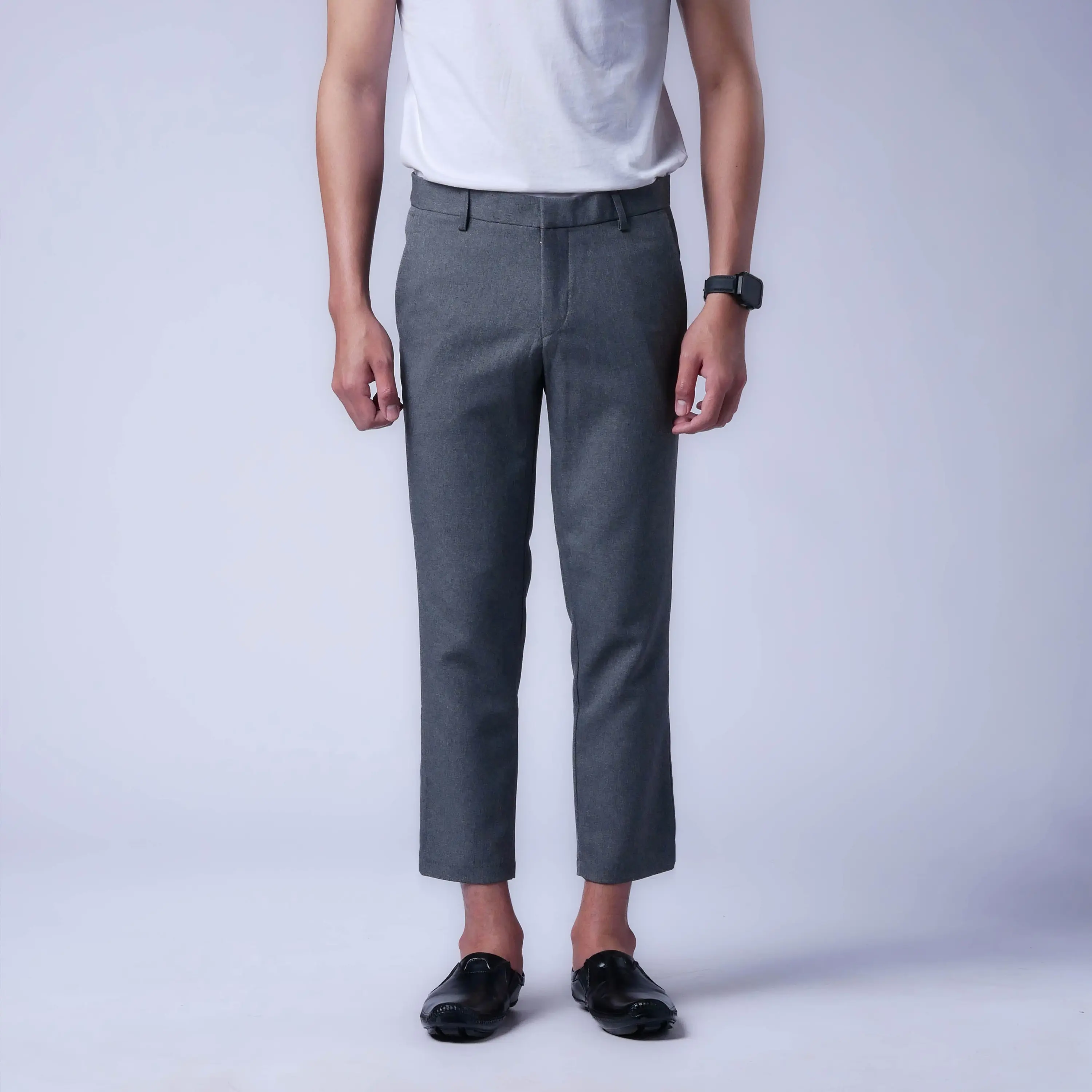 Mubeng - Ankle Pants Slimfit Light Grey