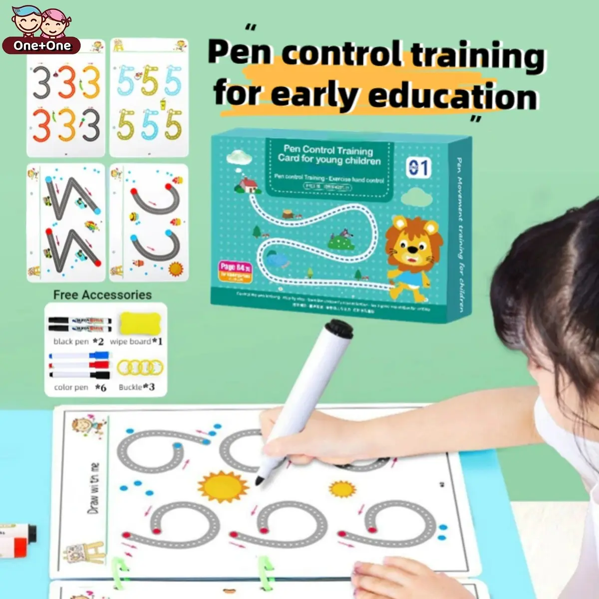 Mumystation Buku belajar anak Reusable activity book Tk Buku aktivitas anak Magic Workbook Set Stationery