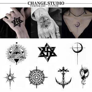 Hình Xăm Tạm Thời, Thiết Kế Tay Và Lưng Mắt Thần La Bàn, Kéo Dài Trong 15 Ngày, Không Thấm Nước Và Chống Chà Xát. Miếng Dán Hình Xăm