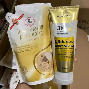[ISI 2] Purbasari Paket Combo Cerah Lulur Pengantin 500gr / 1kg & White Glow Body Serum 180ml | Body Serum All Variant Lotion Scrub Tubuh Extract Mencerahkan Memutihkan Pencerah Hand