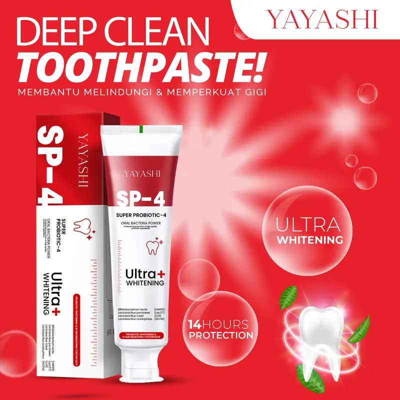 [COD-AF] YAYASHI SP-4 Ultra Whitening Pasta Gigi Pemutih Probiotik Untuk Kesehatan Gigi Memutihkan Dan Mencerahkan Gigi Menghilangkan Noda dan Karang Pada Gigi Menyegarkan Napas Kesehatan Mulut AFF1 3