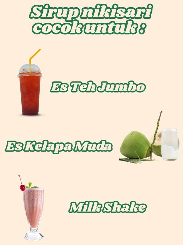 NIKISARI Sirup Aneka Rasa buah Kemasan pet 625ml ( botol plastik ) sesame  syrup 6