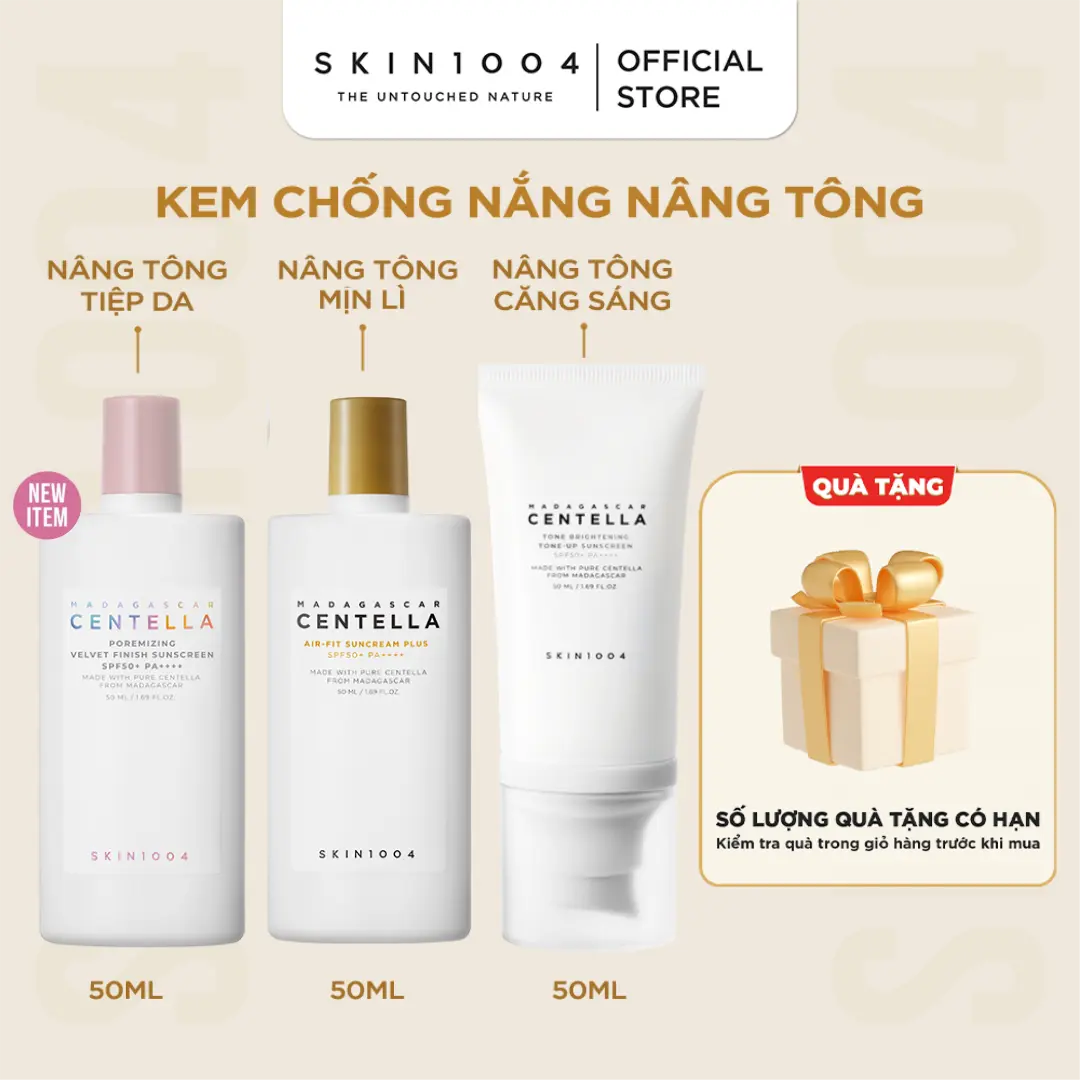 SKIN1004 Kem chống nắng nâng tông hợp mọi tone da SPF 50+ PA++++ (Chọn dòng phù hợp theo phân loại)