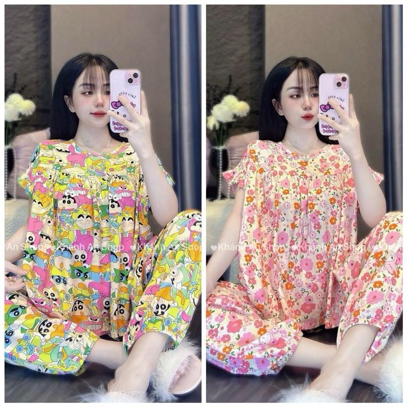 KA152 - {Fom Áo Kiểu Rộng} HÀNG V.NXK Đồ Bộ Vải Tole Lanh Nữ VNXK Áo Cổ Tròn Tay Ngắn Quần Lai Thường