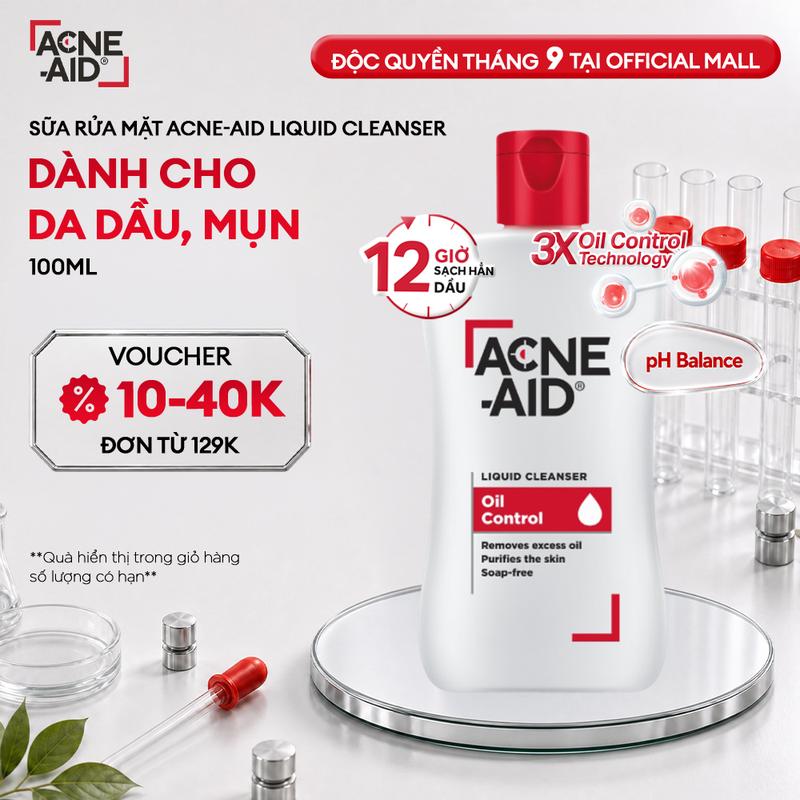 Sữa rửa mặt giảm nhờn, ngừa mụn Acne-Aid Liquid Cleanser 100ml