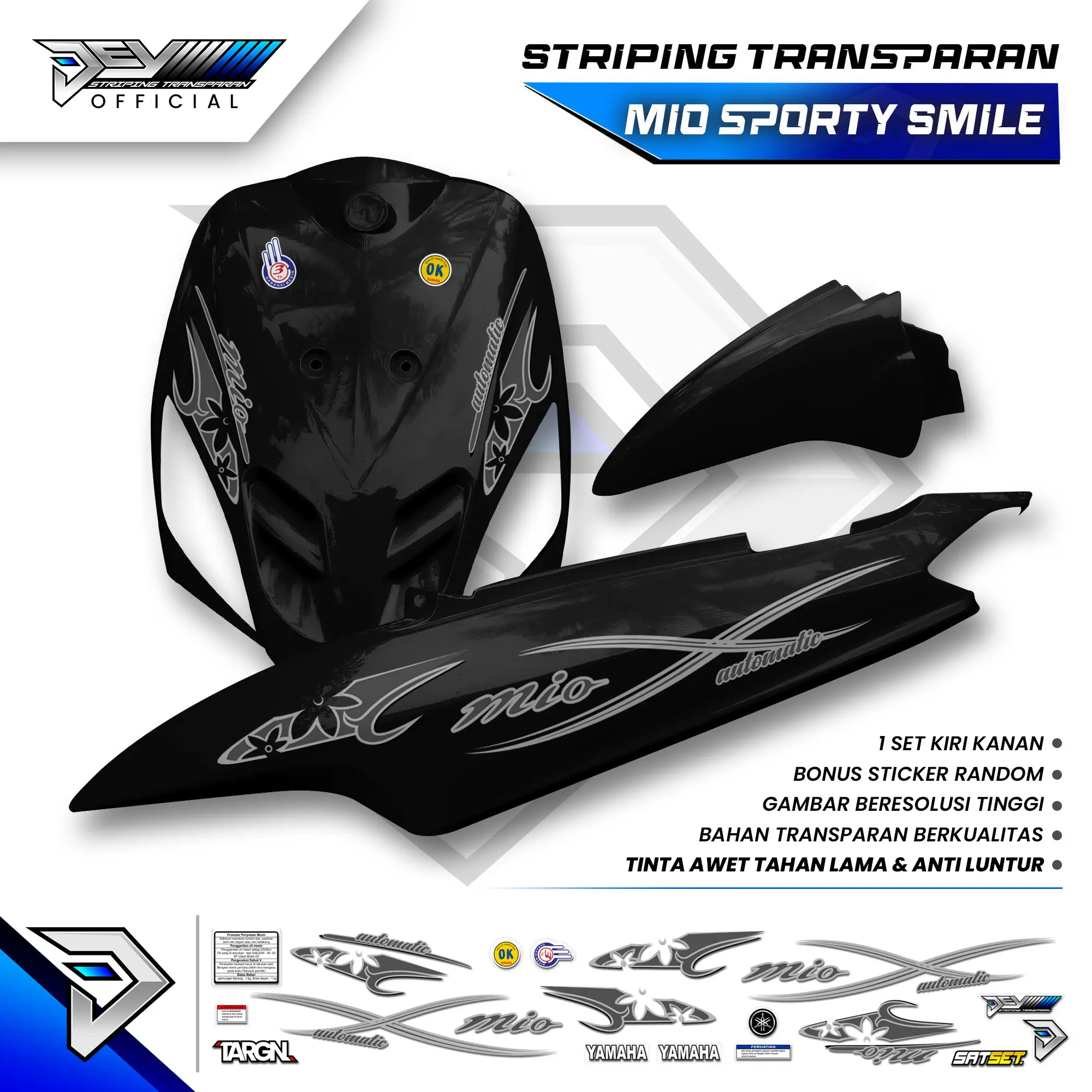 STRIPING TRANSPARAN MIO SPORTY | MIO OLD | MOTIF BUNGA | STICKER BODY YAMAHA MIO
