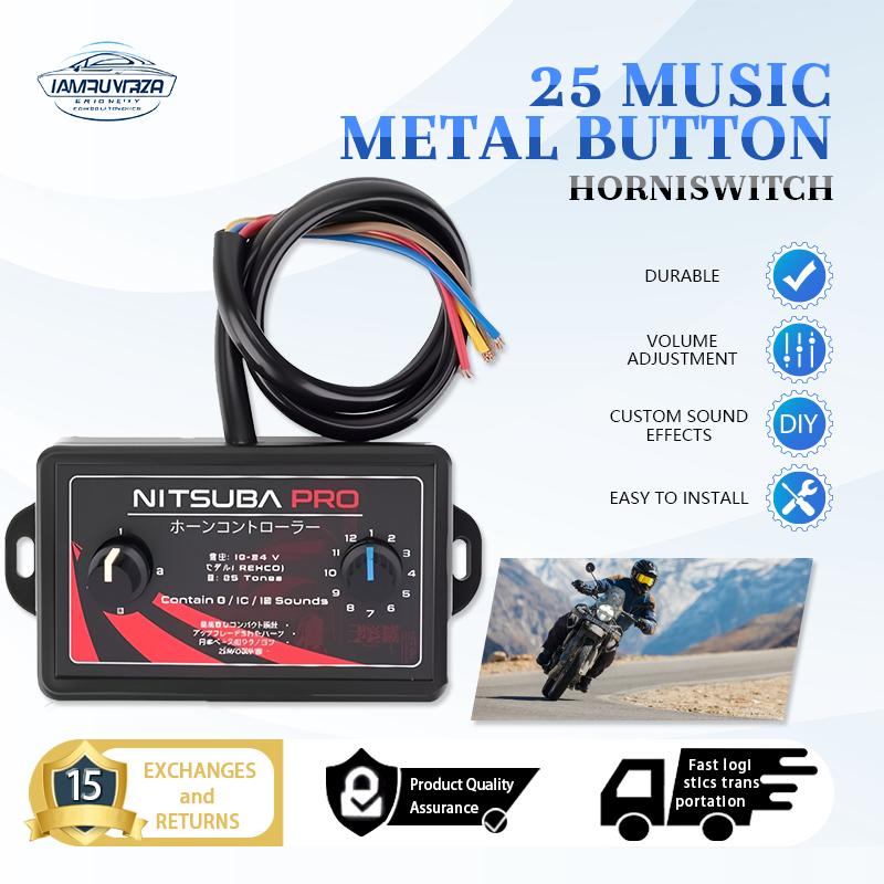Bộ điều khiển còi ô tô, 25 chế độ, Loa còi điện, Đơn vị điều khiển âm thanh, 12-24V, Thích hợp cho phụ kiện xe tải