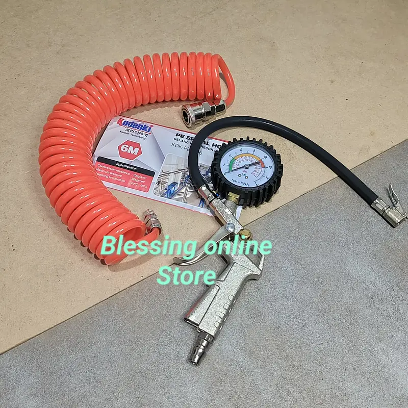 Paket 5 Set / Selang 6Meter Air Duster Air Chuck Isi Angin Paket Peralatan Kompresor / Alat Isi Angin / Alat Pompa Angin 2