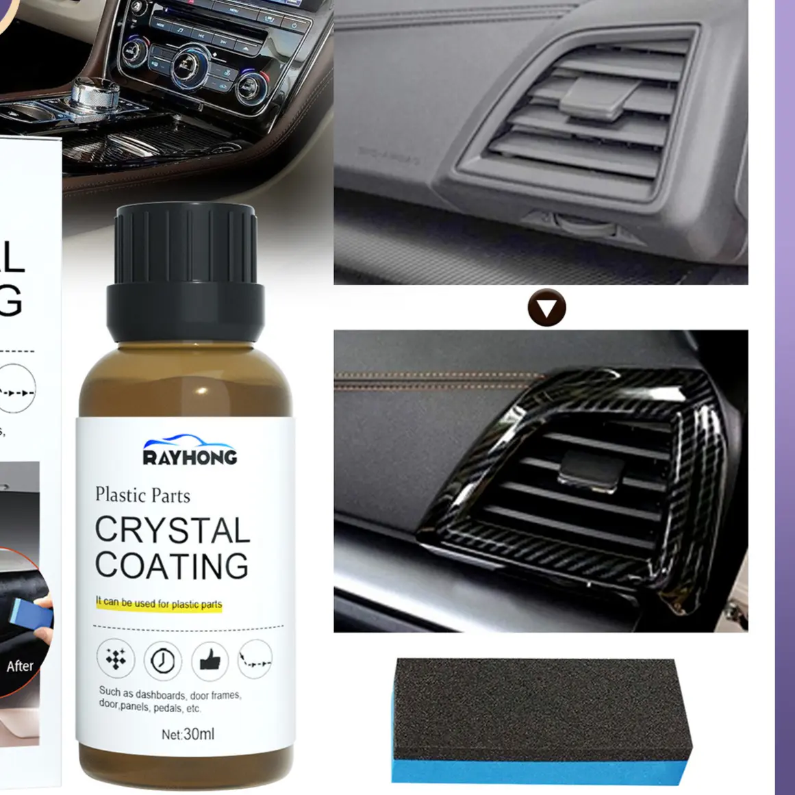【1/2PCS】Car plastic renovation coating