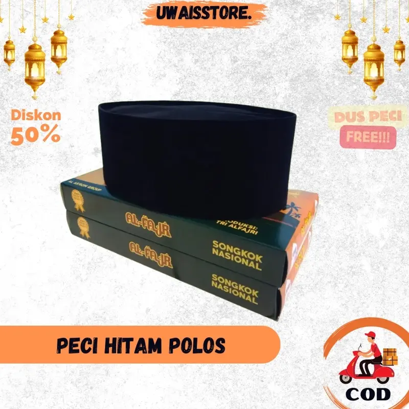 Peci Songkok Kopiah Hitam Polos 9 cm dan 10 cm Anak dan Dewasa Muslim Murah Berkualitas 0
