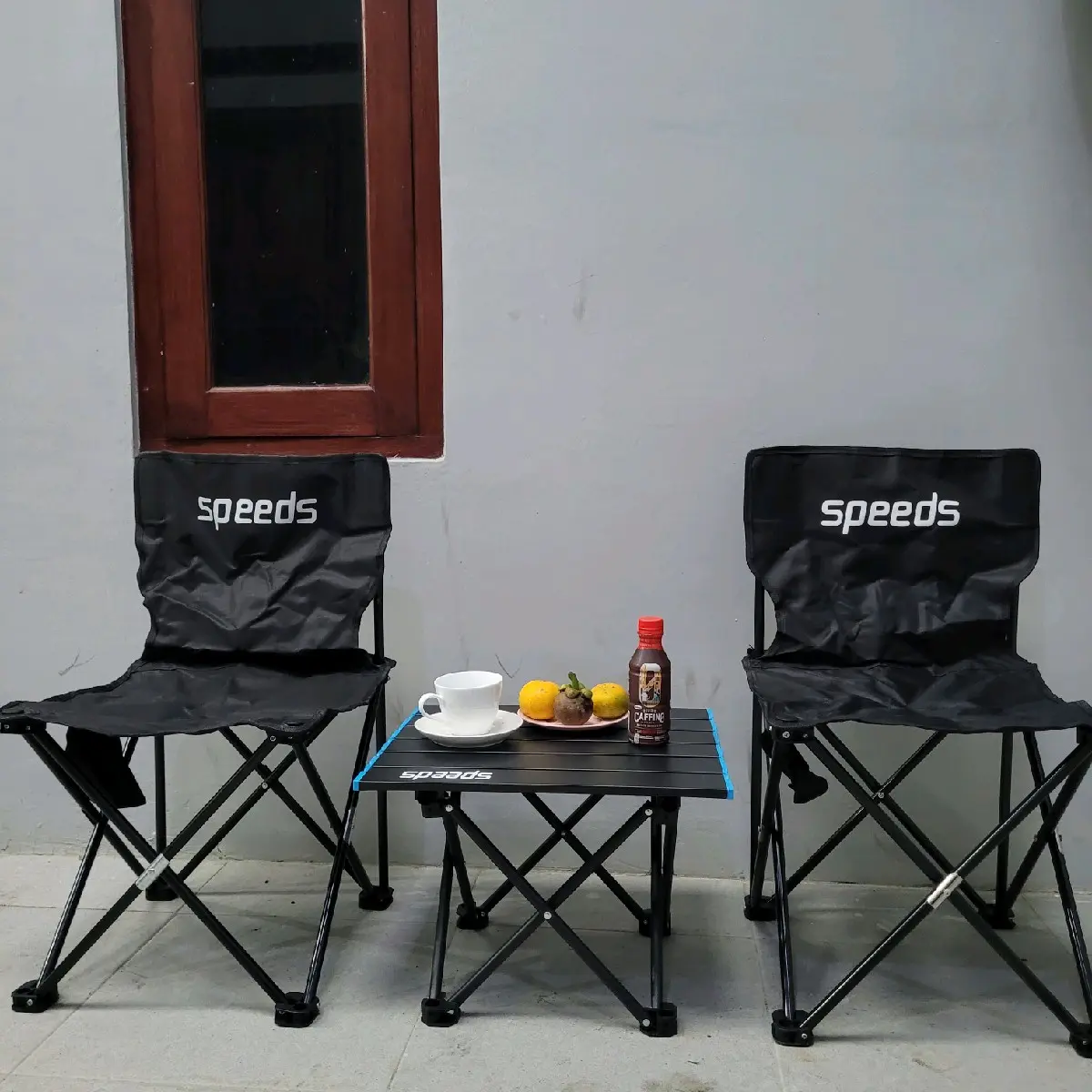 SET PAKET MINIMALIS 2 KURSI LIPAT & MEJA TABLE ALUMUNIUM M KURSI CAMPING OUTDOOR SANTAI MANTAI