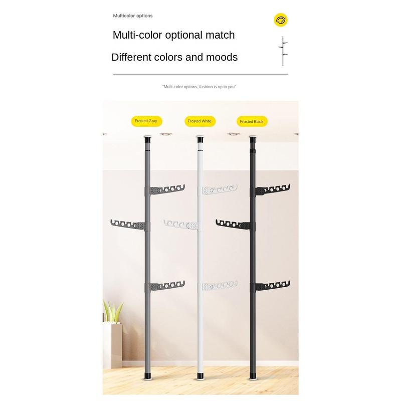 Adjustable Clothes Drying Hanger Rack with Floor To Ceiling Tension ...