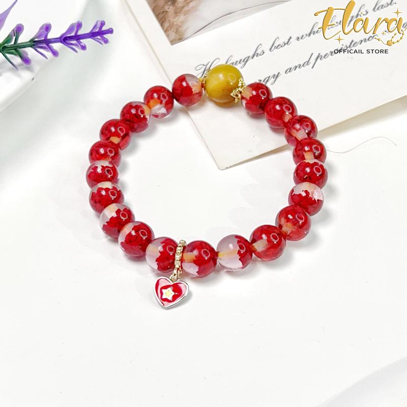   Phiên Bản Quốc Kỳ VN  Vòng Tay Đá Tự Nhiên Năng Lượng Tình Duyên May Mắn Kèm Hộp Đựng Cao Cấp Vòng Tay Phong Thủy 