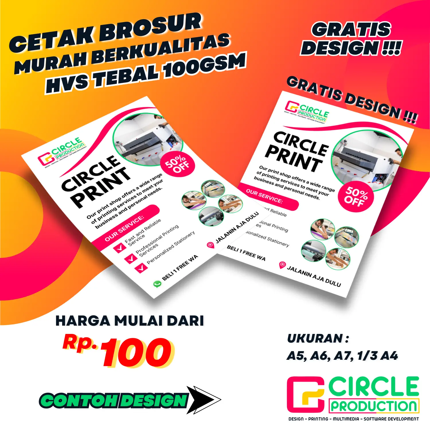BROSUR MURAH GRATIS DESAIN CUSTOM SUKA SUKA!!! | BAHAN HVS 100GSM | BISA UNTUK LAUNDRY, MAKANAN DLL Paper Stationery