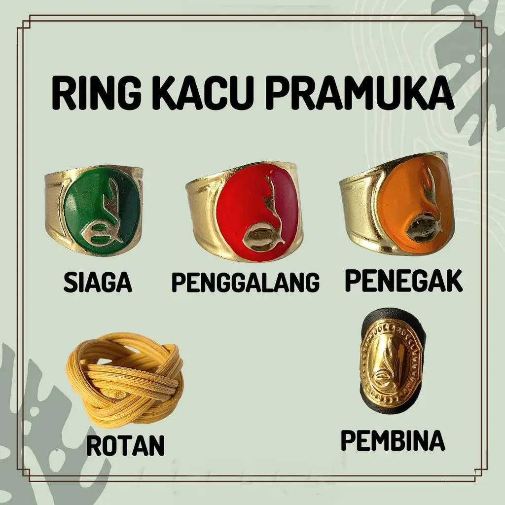 Ring hasduk Kolong Kalep Kacu Pramuka Dasi Pramuka Ring Kalep Pramuka Satuan Warna Merah Kuning Hijau Rotan