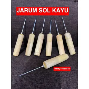 jarum sol sepatu / jarum alat sol sepatu gagang kayu