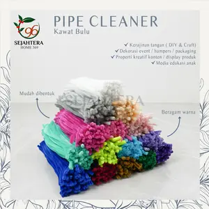 Pipe Cleaner Kawat Bulu Mercy Chenille Stems 100pcs | Kawat Bulu Macaroon DIY Kerajinan Tangan Anak | Batang Chenille Kawat Bunga Kreatif | Twist Stick Warna Warni Bahan Buket Bunga Kawat | Pipe Cleaner Craft Supply Murah