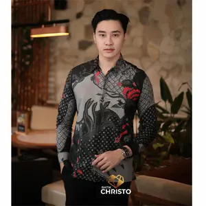 Kemeja Batik Slimfit Lapis Furing Premium 0107 Batik Christo Baju Panjang Motif Printing Nyaman
