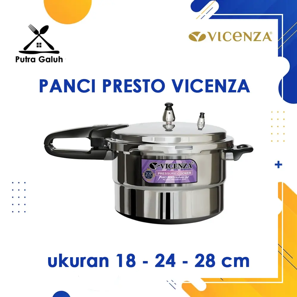 Panci Presto Vicenza ukuran 18 - 24 - 28 cm